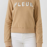Beads Lettering Patch Sweatshirt
