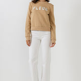 Beads Lettering Patch Sweatshirt