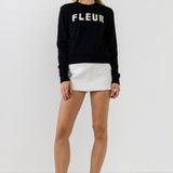 Beads Lettering Patch Sweatshirt