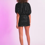Sequins Cropped Puff Top