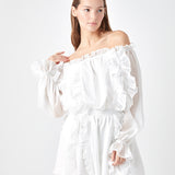 Off the Shoulder Ruffled Romper