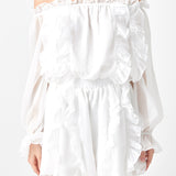 Off the Shoulder Ruffled Romper