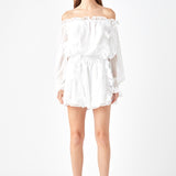 Off the Shoulder Ruffled Romper
