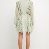 Button Down Ruffle Mini Dress