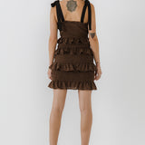 Ruffle Detail Smocked Mini Dress