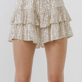 Sequins Ruffled Skorts