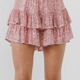Sequins Ruffled Skorts