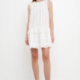 Lace Trim Detail Mini Dress