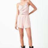 Shirred Detail Knit Romper
