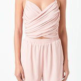 Shirred Detail Knit Romper