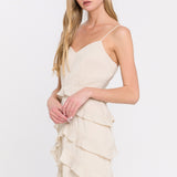 Ruffled Strap Fitted Dress