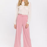 Lace Detail Pleated Blouse