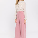 Lace Detail Pleated Blouse
