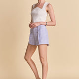 High Waist Tweed Shorts