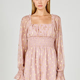 Foiled Dot Long Sleeves Romper