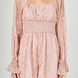 Foiled Dot Long Sleeves Romper