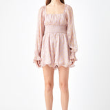 Foiled Dot Long Sleeves Romper