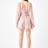 Foiled Dot Long Sleeves Romper