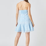 Halter Neck Lace Trim Dress