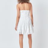 Halter Neck Lace Trim Dress