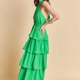 Criss Cross Halter Maxi Dress