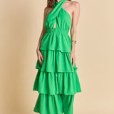 Criss Cross Halter Maxi Dress