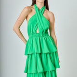 Criss Cross Halter Maxi Dress