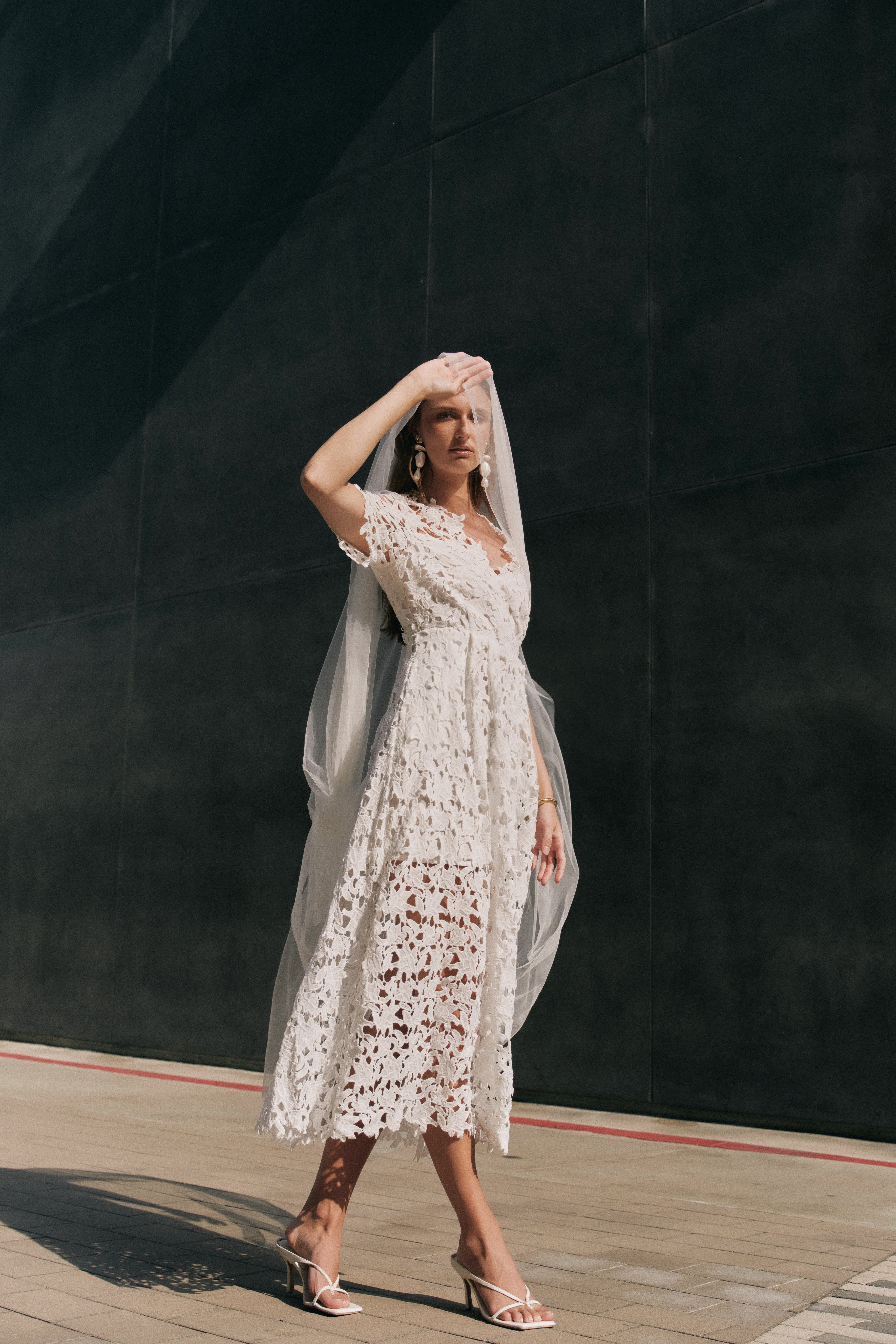 All Over Lace Short Sleeves Midi Dress – Endless Rose