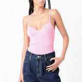 Sweetheart Neckline Knit Bodysuit
