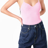 Sweetheart Neckline Knit Bodysuit