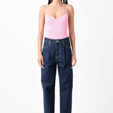 Sweetheart Neckline Knit Bodysuit
