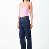 Sweetheart Neckline Knit Bodysuit
