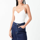 Sweetheart Neckline Knit Bodysuit