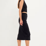 Cinched Waist Sleeveless Knit Top