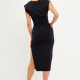 Cinched Waist Sleeveless Knit Top