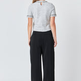 Trimmed Knit Short Sleeve Top