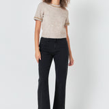 Trimmed Knit Short Sleeve Top