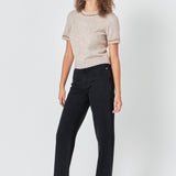 Trimmed Knit Short Sleeve Top