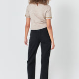 Trimmed Knit Short Sleeve Top