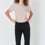 Trimmed Knit Short Sleeve Top