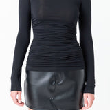 GREY LAB - Ruched Turtleneck Top - TOPS available at Objectrare