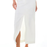Mid-Waisted Front Slit Maxi Skirt