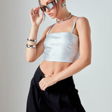 Faux Leather Crop Top