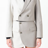 Cropped Colorblock Blazer