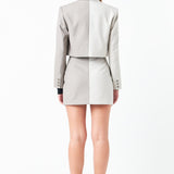 Cropped Colorblock Blazer
