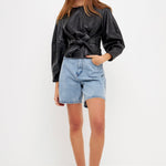 GREY LAB - Pu Leather Top with Tie - TOPS available at Objectrare