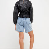 GREY LAB - Pu Leather Top with Tie - TOPS available at Objectrare