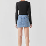 Square Neck Shoulder Pad Bodysuit