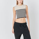 Striped Knit Sleeveless Top