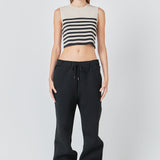 Striped Knit Sleeveless Top